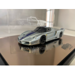 BBR MODELS 1/43 FERRARI FXX 2006 SILVER WITH STRIPES BLUE ART. EX20