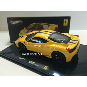 ELITE HOT WHEELS 1/43 FERRARI 458 SPECIALE 2013 YELLOW ART BLY46