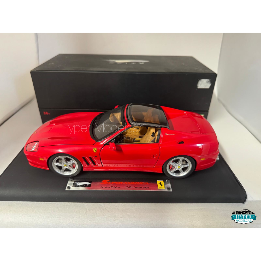 SUPER ELITE HOT WHEELS 1/18 FERRARI SUPERAMERICA 2004 RED ART.K4147-0510