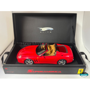 SUPER ELITE HOT WHEELS 1/18 FERRARI SUPERAMERICA 2004 RED ART.K4147-0510