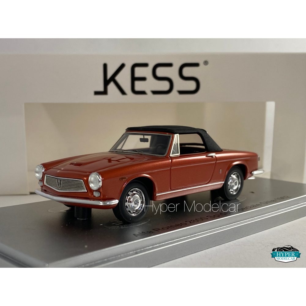 KESS MODEL 1/43 ALFA ROMEO 2600 SPIDER SPECIALE GHIA CLOSED 1962 RED KE43000331