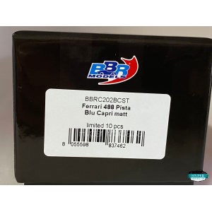 BBR MODELS 1/43 FERRARI 488 PISTA 2019 BLU CAPRI MATT BBRC202BSCT