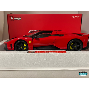 BURAGO 1/18 FERRARI F80 2024 BLACK WHEELS ROSSO CORSA ART.18-16918
