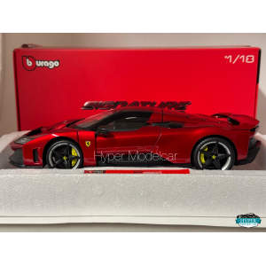 BURAGO 1/18 FERRARI F80 2024 SILVER/BLACK WHEELS ROSSO MET ART.18-16919