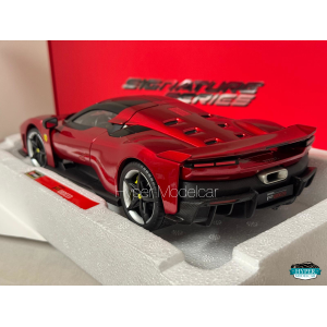 BURAGO 1/18 FERRARI F80 2024 SILVER/BLACK WHEELS ROSSO MET ART.18-16919