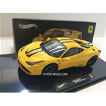 ELITE HOT WHEELS 1/43 FERRARI 458 SPECIALE 2013 YELLOW ART BLY46